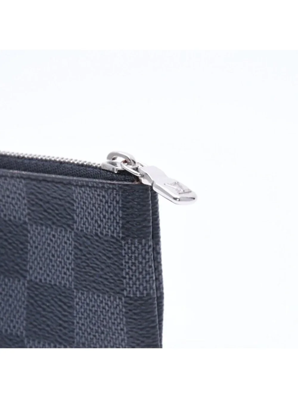 Louis Vuitton Pochette Cles Coin Purse Damier Graphite Canvas Black Gray Silver